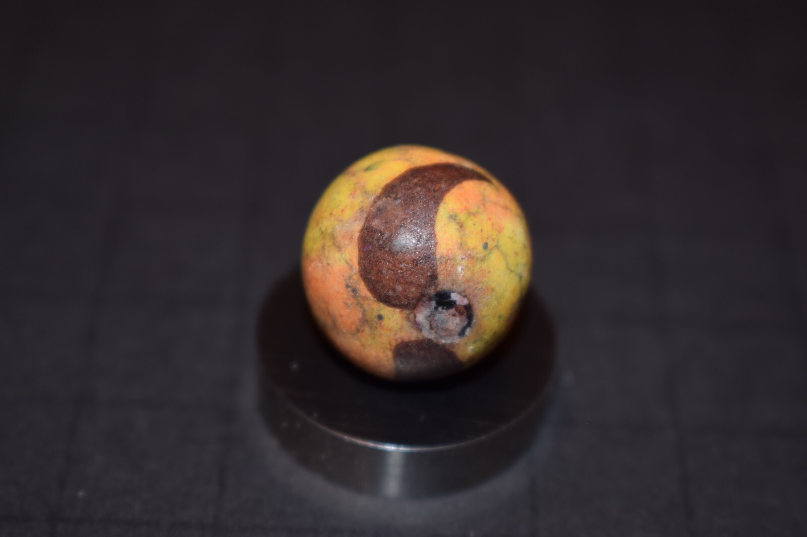 🐦➖⏩Antique Toy Hand Painted 🔥Fired Clay Teardrop art marble shooter size .750″
