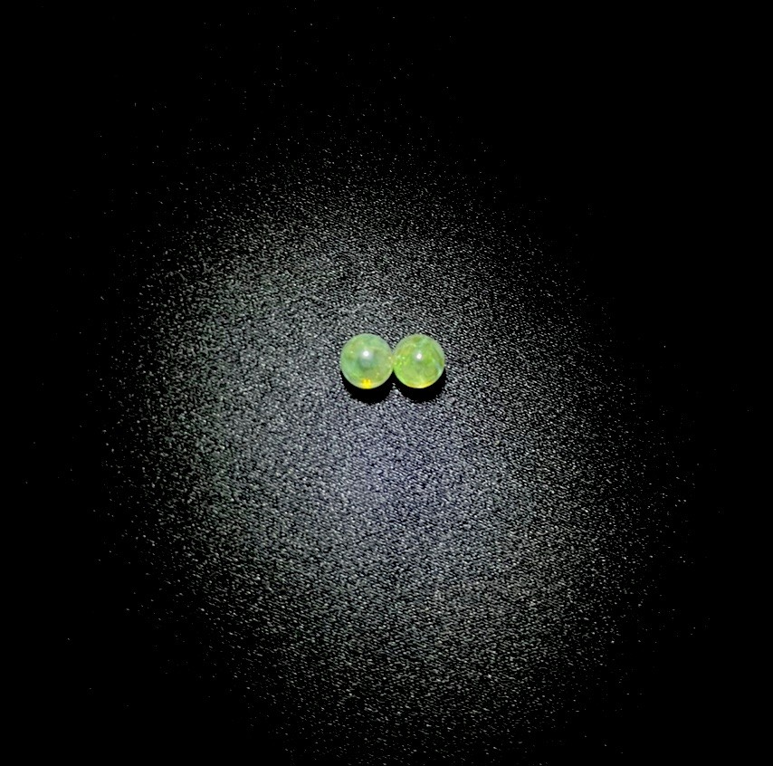 .29” “Leprechauns” Eye Set 2 Matching Eyeball Pee Wee Glass Art Marble Hand Made