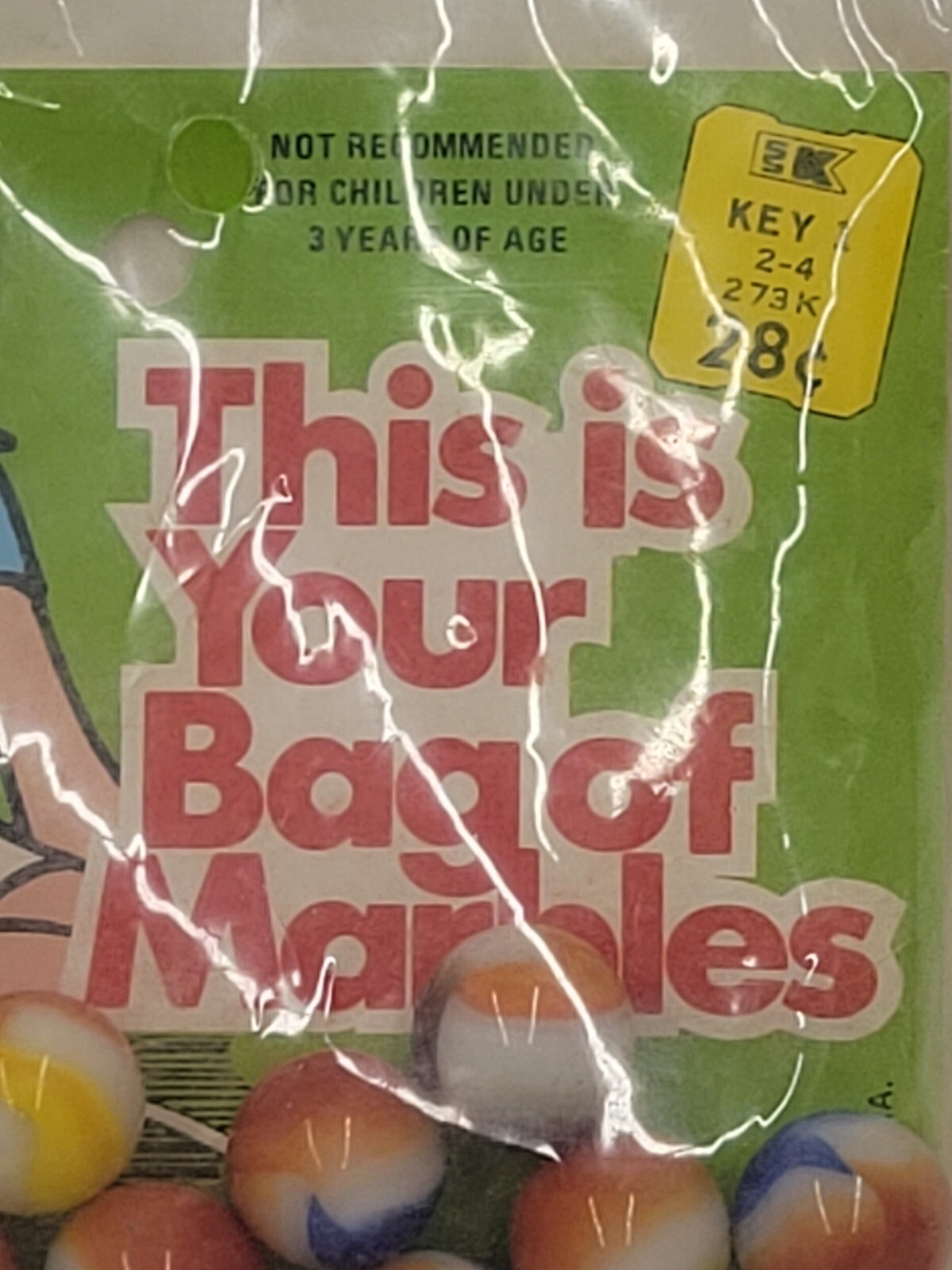 CHEMTOY Marbles 24 Aggies Key 1 No. 273K VTG 1973 SEALED 28 Cents USA K-KIDS NEW