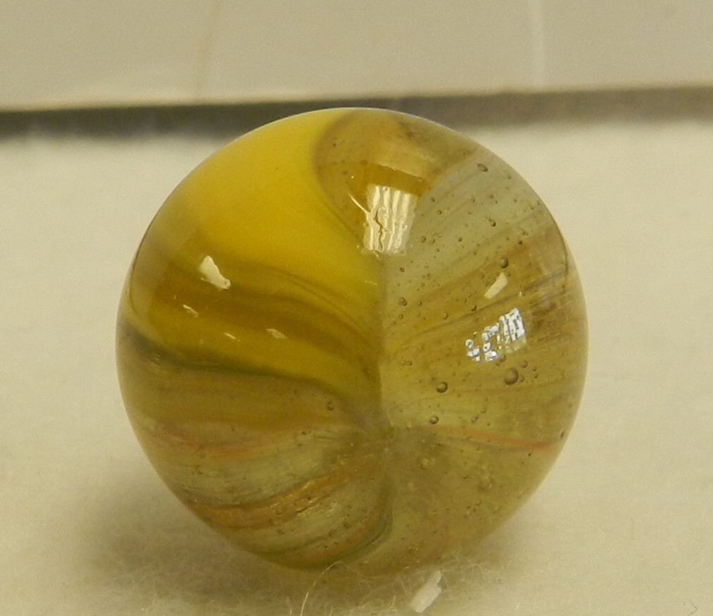 #19271m Nice Vintage Master Marble Master Glass Sunburst Marble .71 Inches *Mint