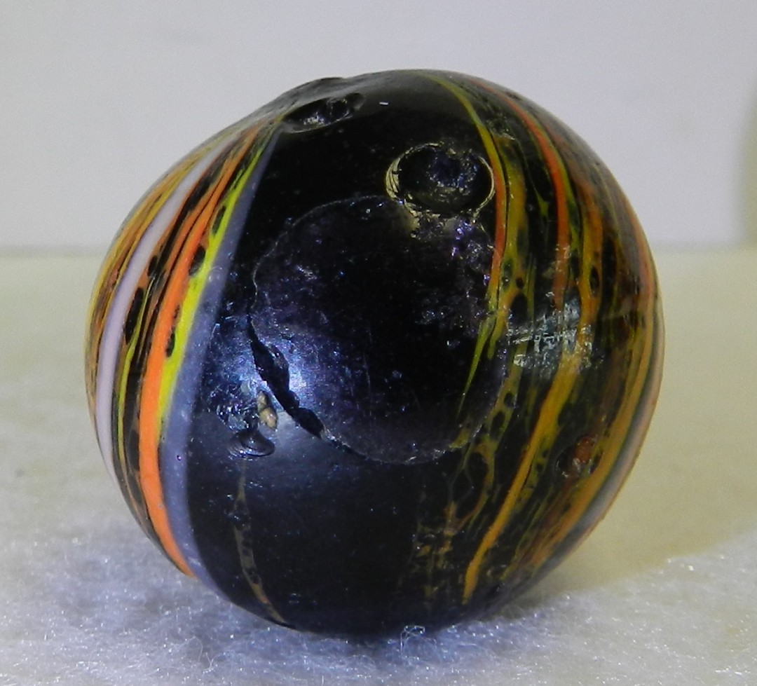 #21089m Large 1.09 Inches Unusual Colored German Handmade Indian Shooter Marble