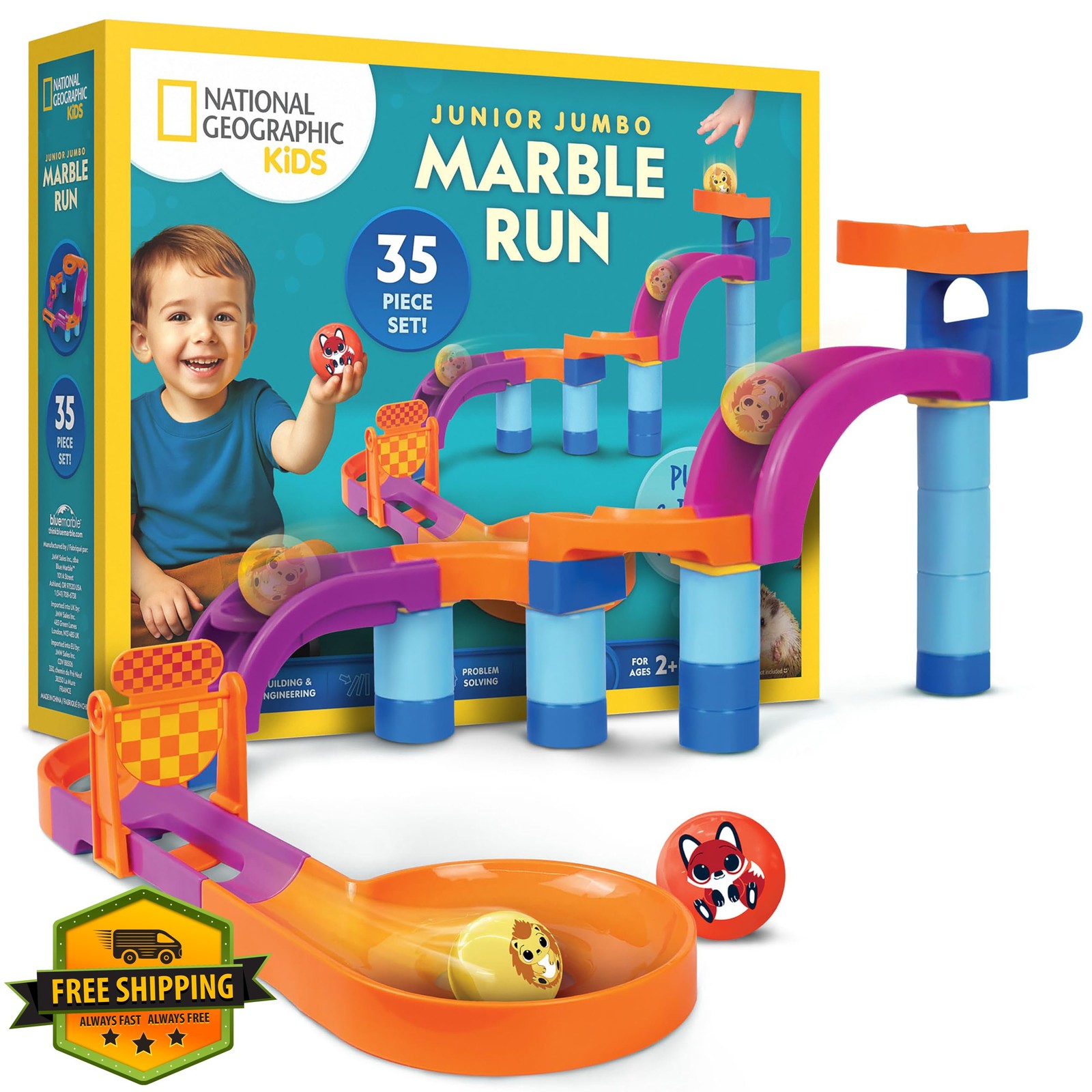 Blue Marble Junior Jumbo Marble Run 35-Piece