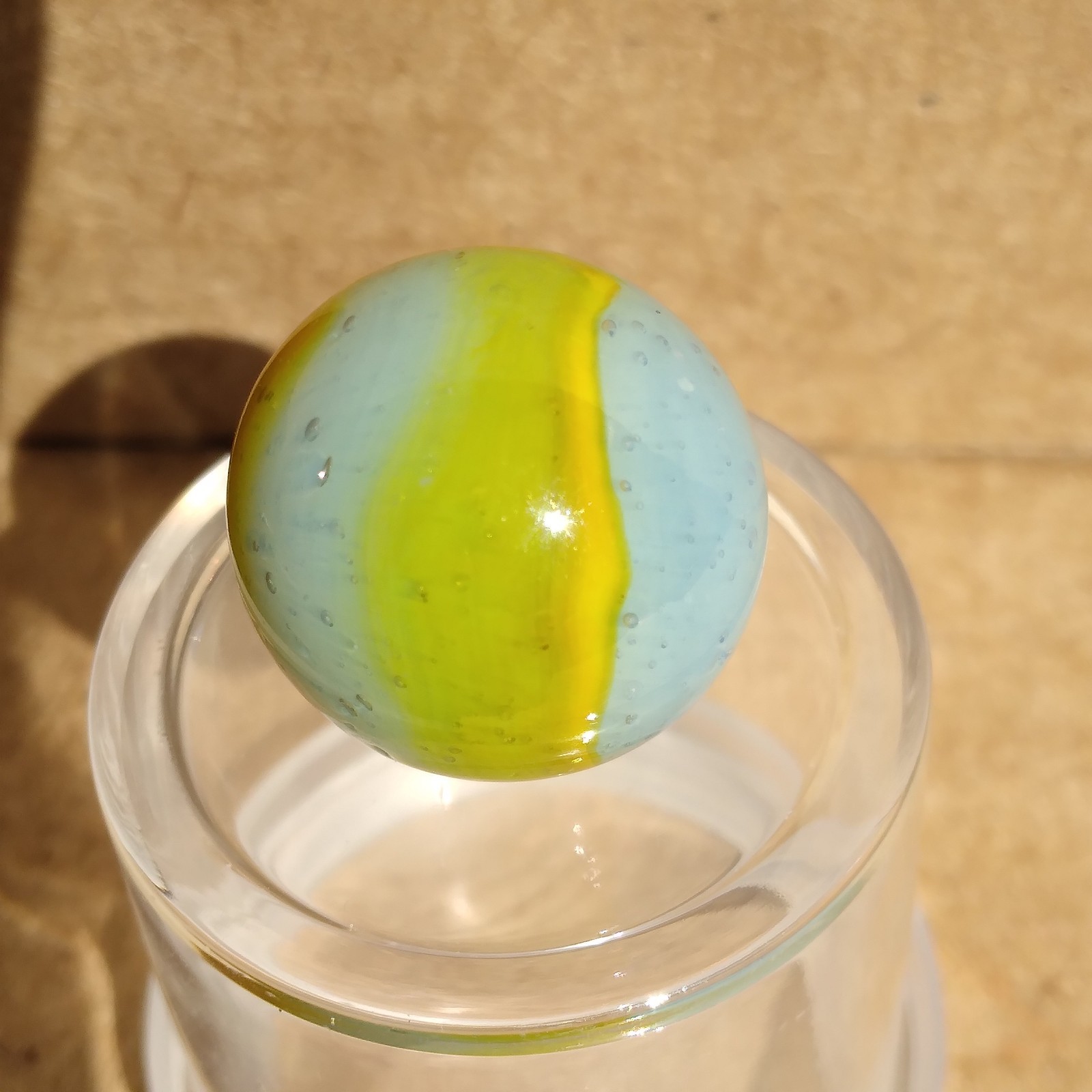 .62″ Vintage Ribbon Marble- Seedy Blue Yellow- Kokomo Peltier