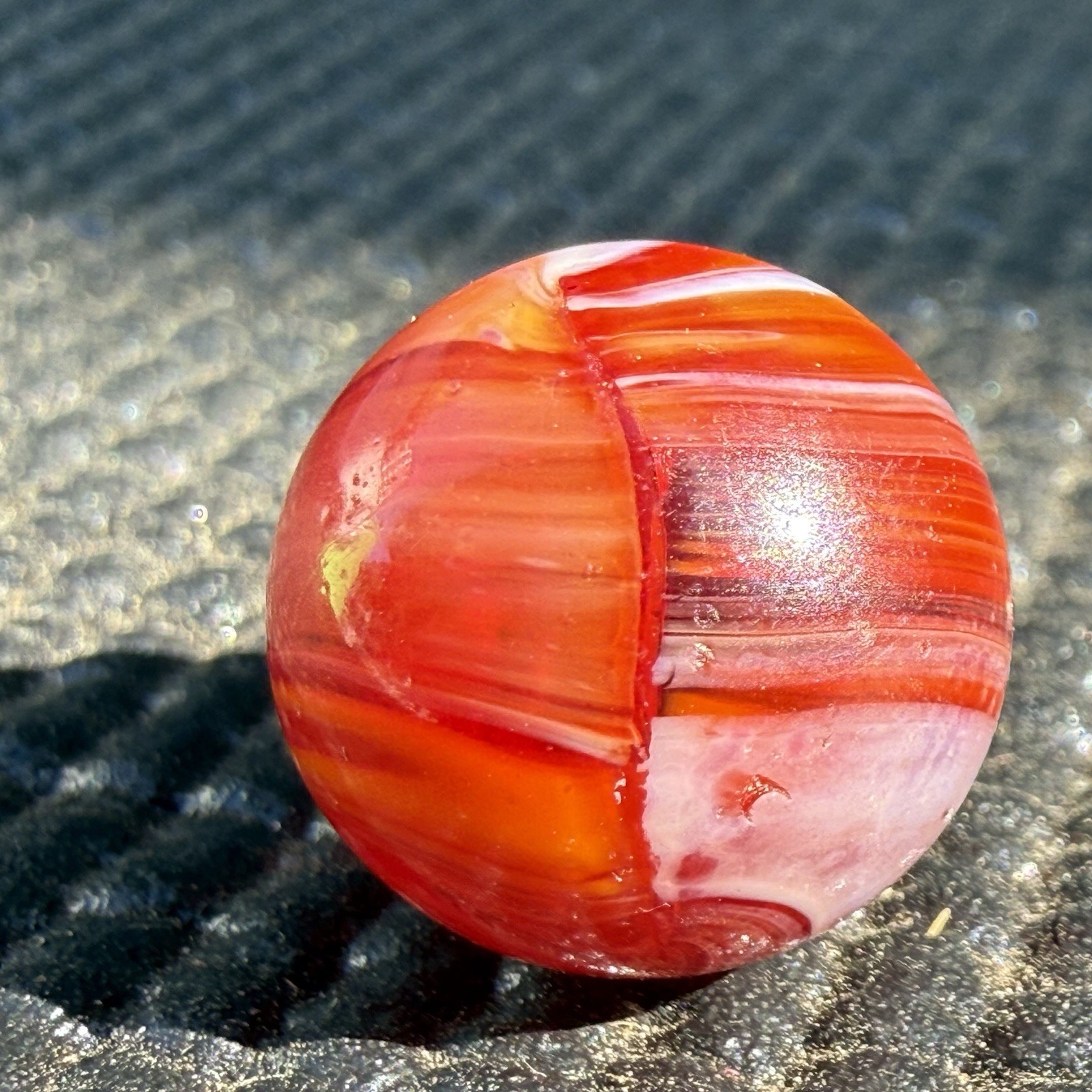 GORGEOUS CAC Christensen Agate Co Red Slag 2 Seam Marble .634” M- Condition