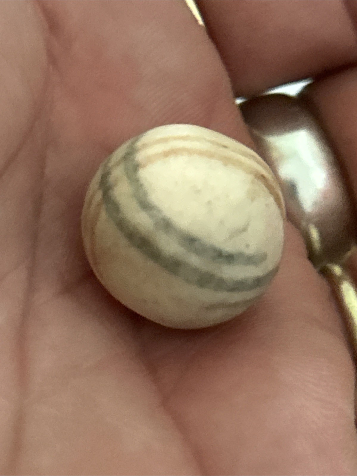 Antique 1850-1870 Hand Painted China Ceramic Marbles Stripes Lot Of 5 German