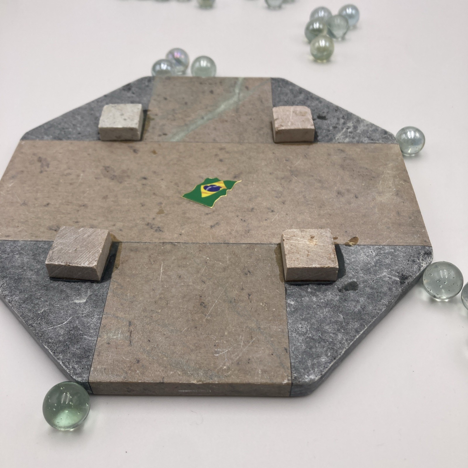1900′-1970’s translucent Marbles W/ Solitaire Marble Board Handmade