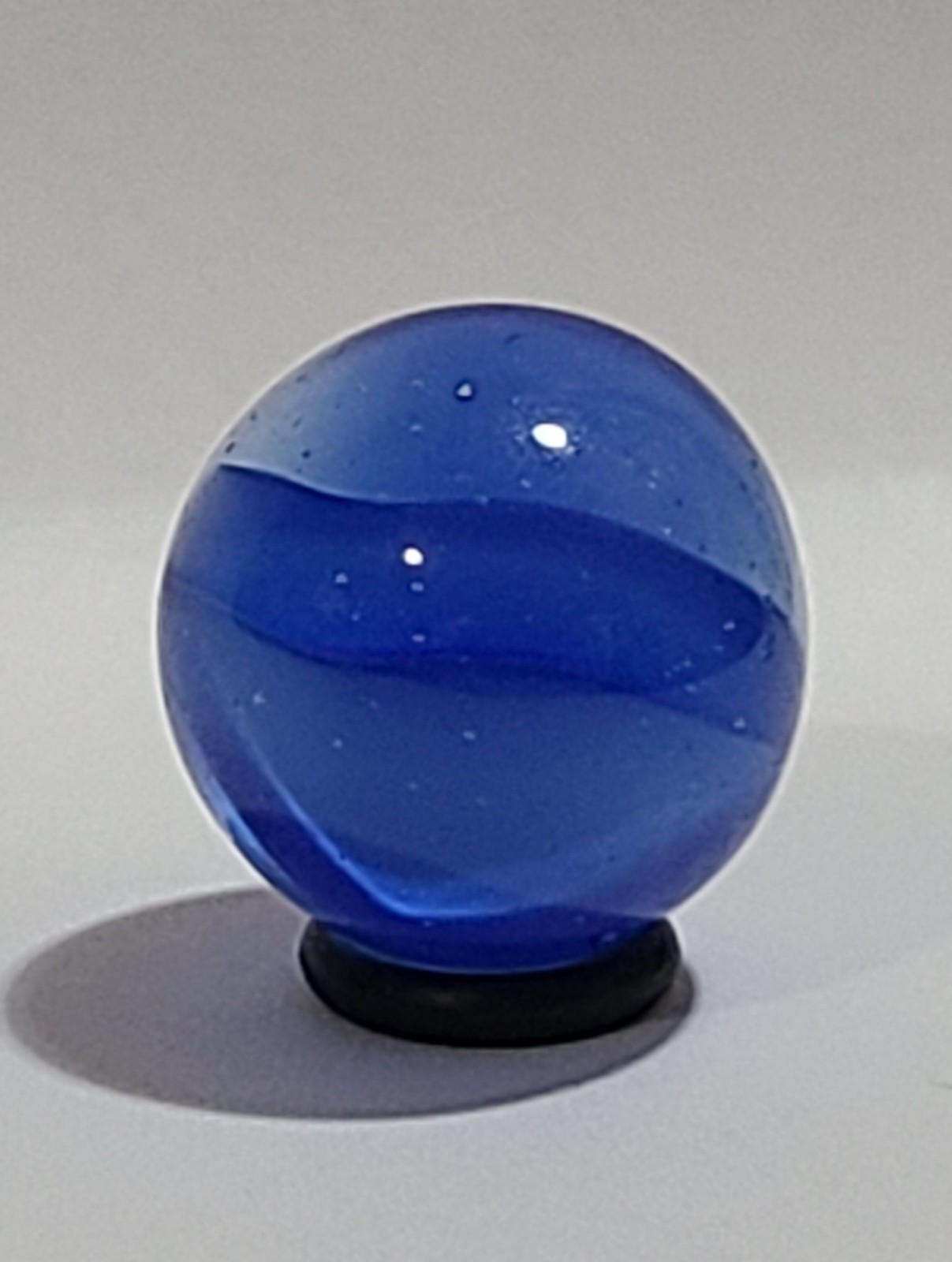 Vintage – Vitro Cat’s Eye Blue Glass Marble, 13mm. Beautiful Condition!
