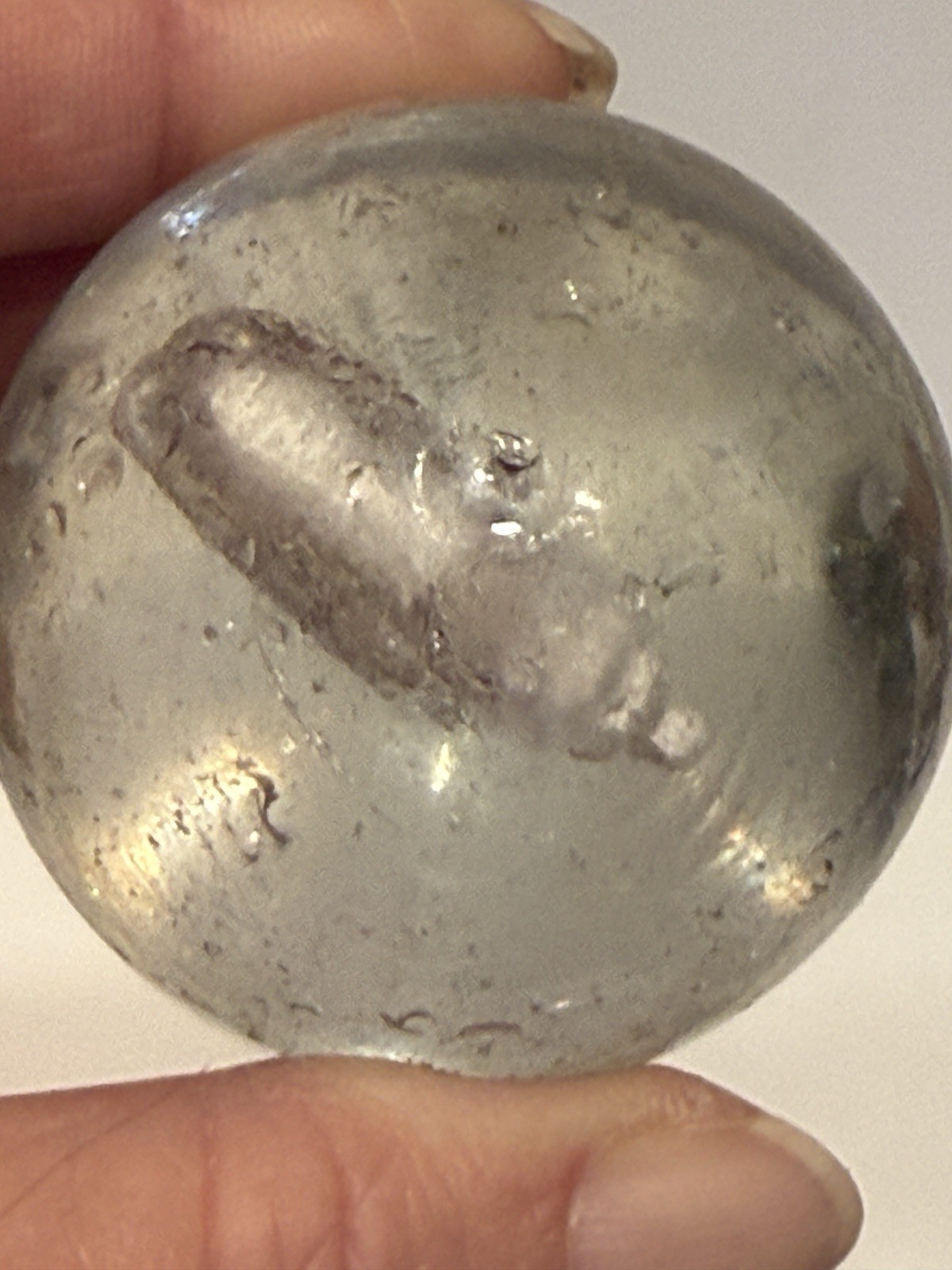 Late 19th To Early 20th Century German Sulfide Marble Dog Inside