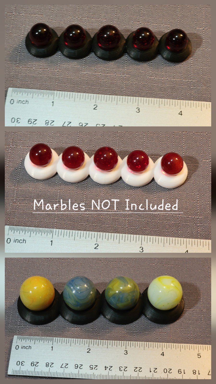 Lot of 7 Marble Displays or Stands|Resale|Shooter|Akro Agate|Uranium|Sphere|Jabo