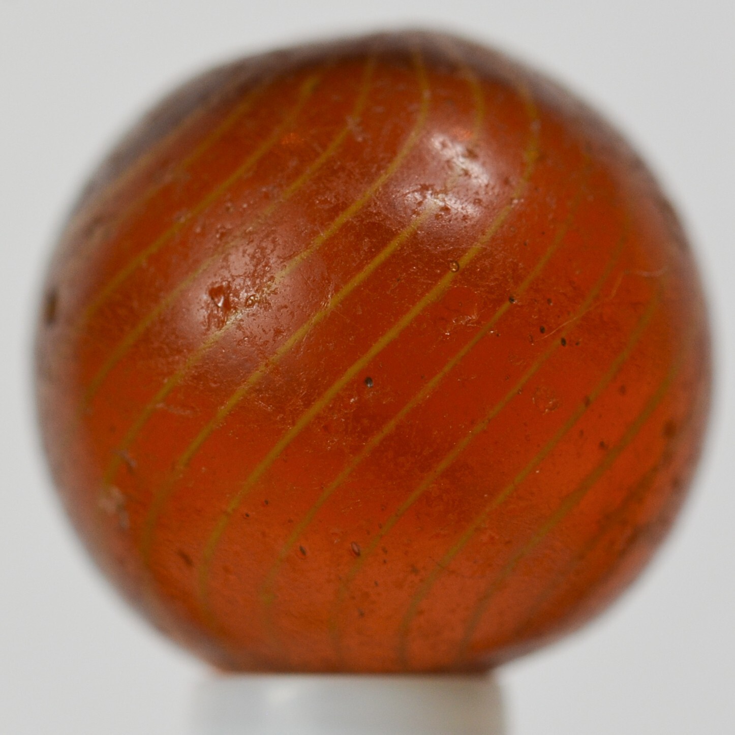 Handmade Gooseberry Marble, Amber Glass, 11/16 in, Near Mint-, Germany, S1426
