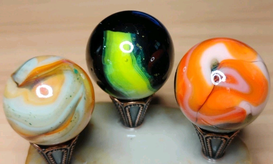 .74″-.68″ JABO/D.A.S. MARBLES LOT 🔥 AV. -SWIRL TOYS MINT-/NM