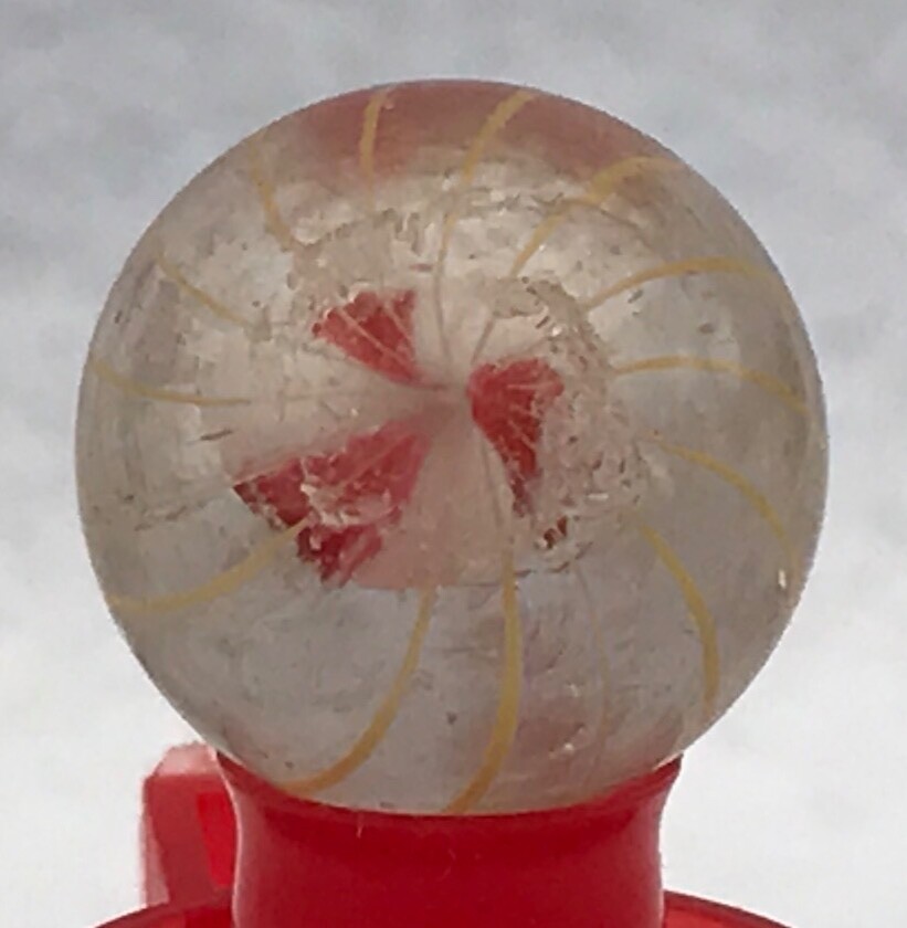 Tiny Caged Banded While Solid Core Marble 14mm (9/16”)
