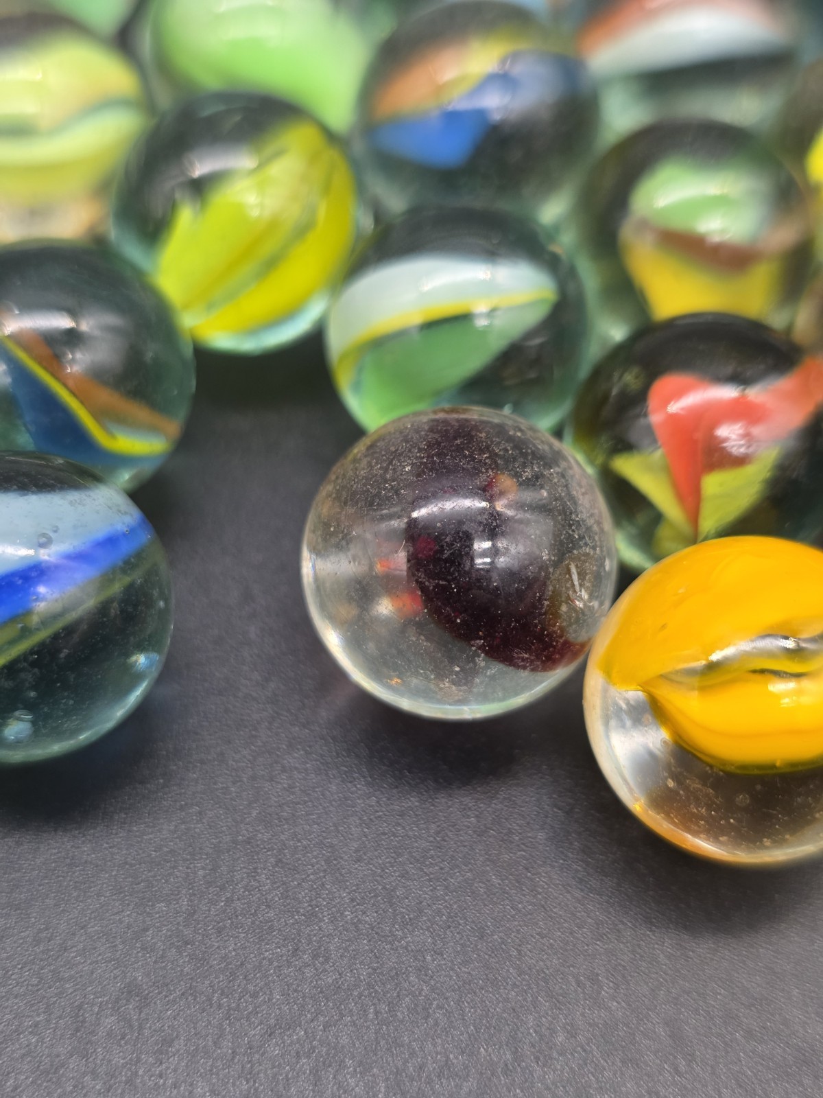 1lb 15oz Mixed Lot Of Vintage Cats Eye Marbles