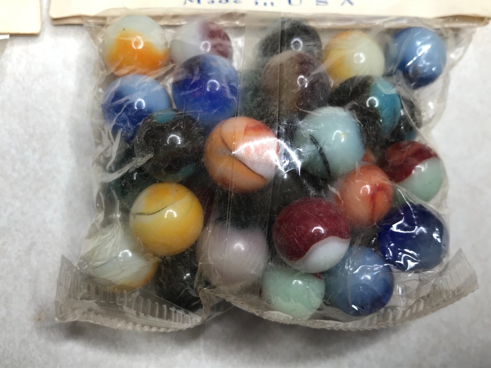 2 Ives Mainline Marbles NOS Bag Toy Glass Lot Original Wrap ZA13 Reactive Glow