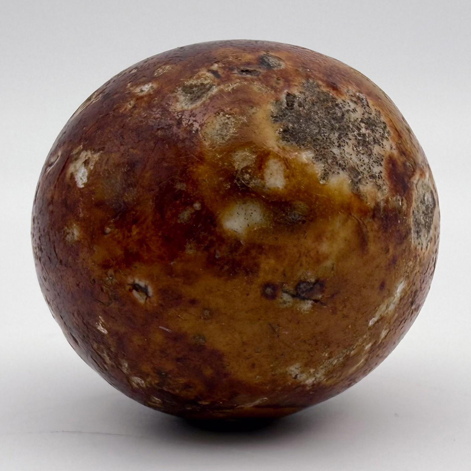 Bennington Jumbo Shooter Marble 1.5 Inch Antique Clay Stoneware