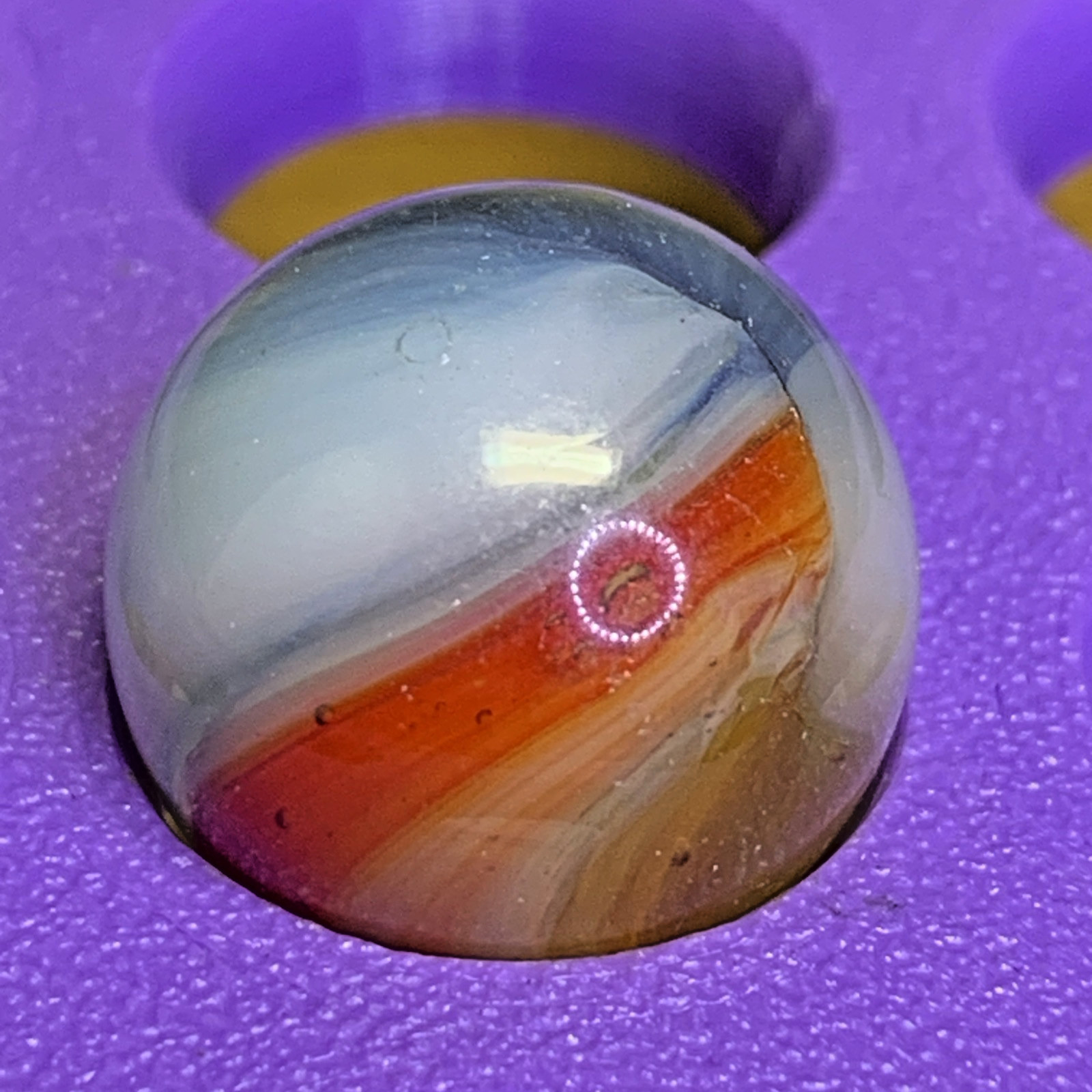 VERY NICE MASTER SUNBURST SPARKLER SMALL CHIP BUBBLES WHISPY COLORS .63″ 10B/04
