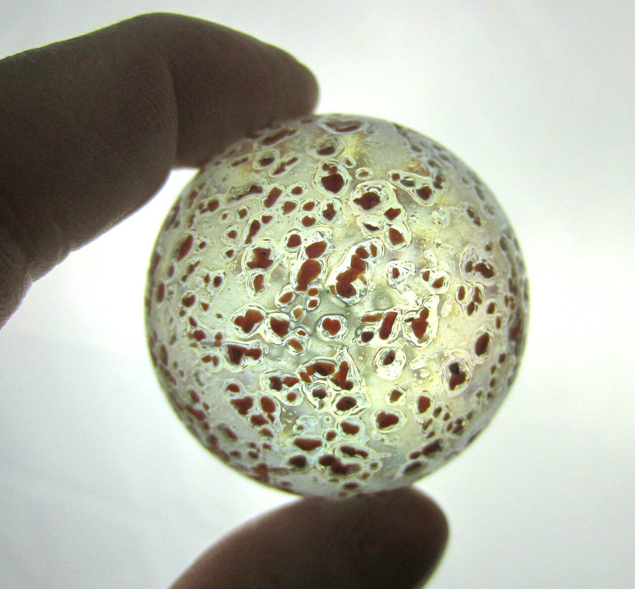 TOE BREAKER 50mm (2″) PRINCESS Pink Glitter Confetti Marbles glass Ball HUGE