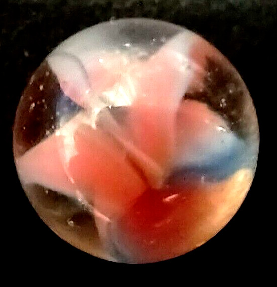 Vintage Vitro Agate Tri-Color Hybrid Cat Eyes Marble Ribbon Swirl .625″