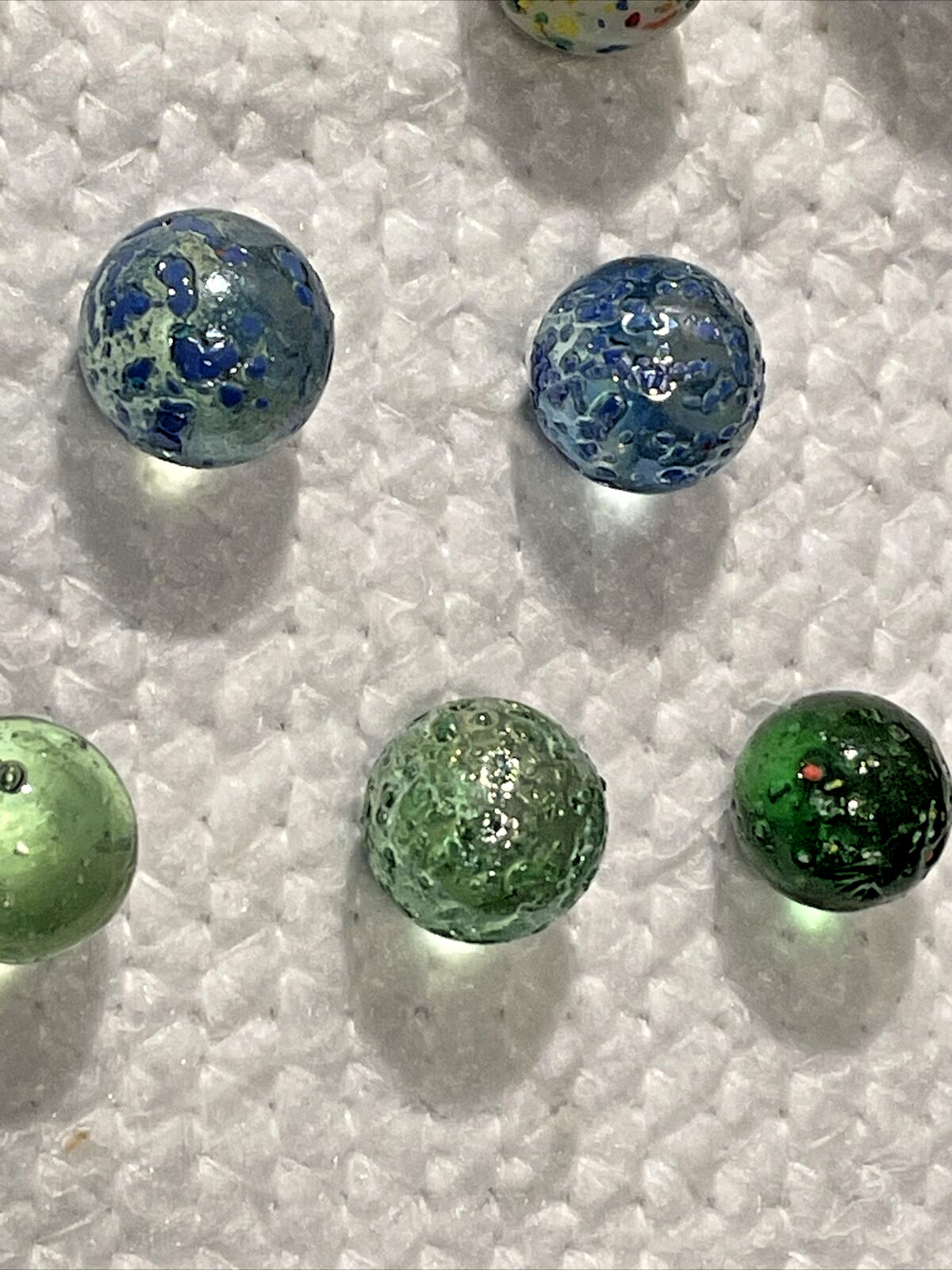 33 Glass Marbles Vintage Confetti Clear Speckled Multicolor Bumpy Vintage Mixed