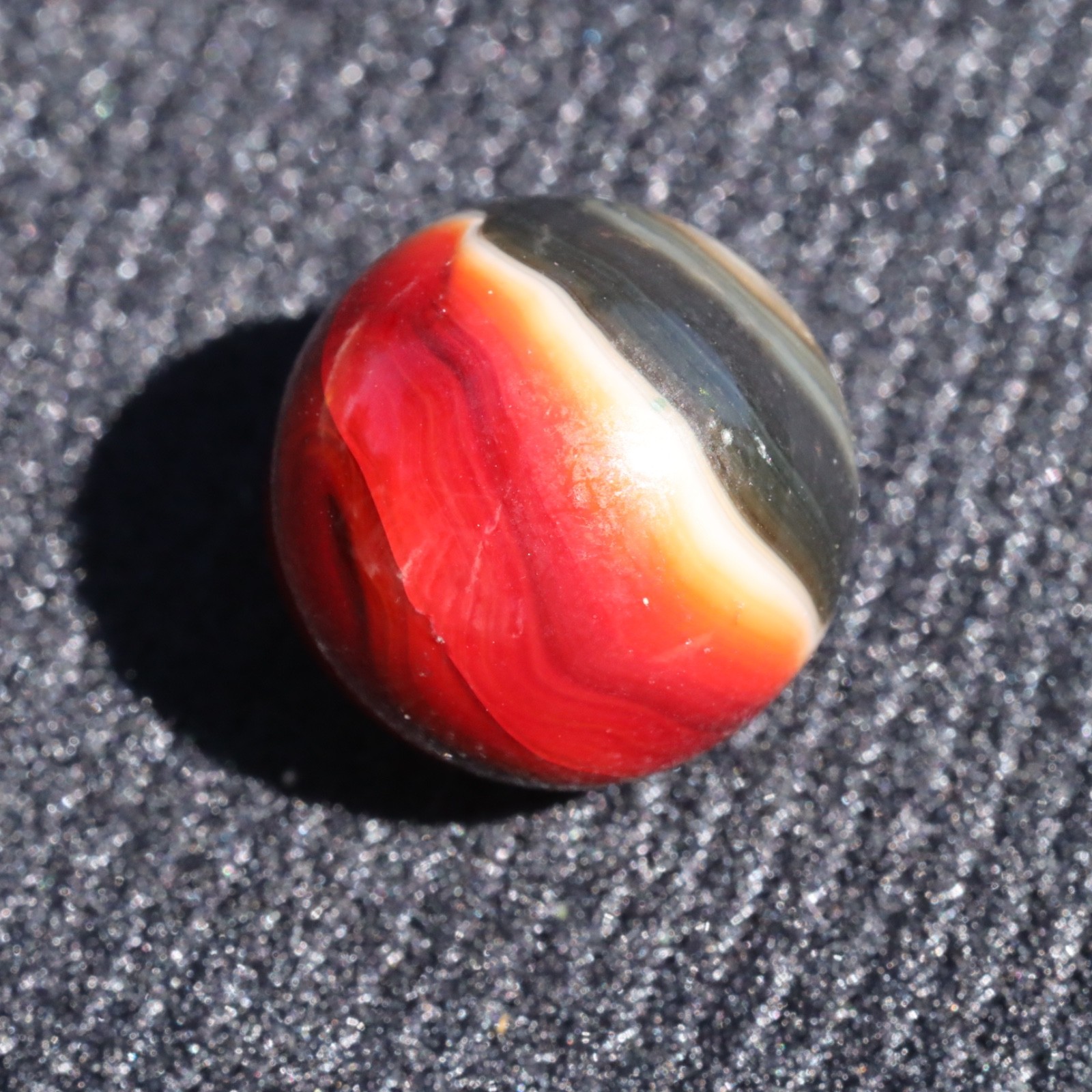 HTF JABO Swirl Marble Red Oxblood Gray Tan White Layers 3/4″ Mint-
