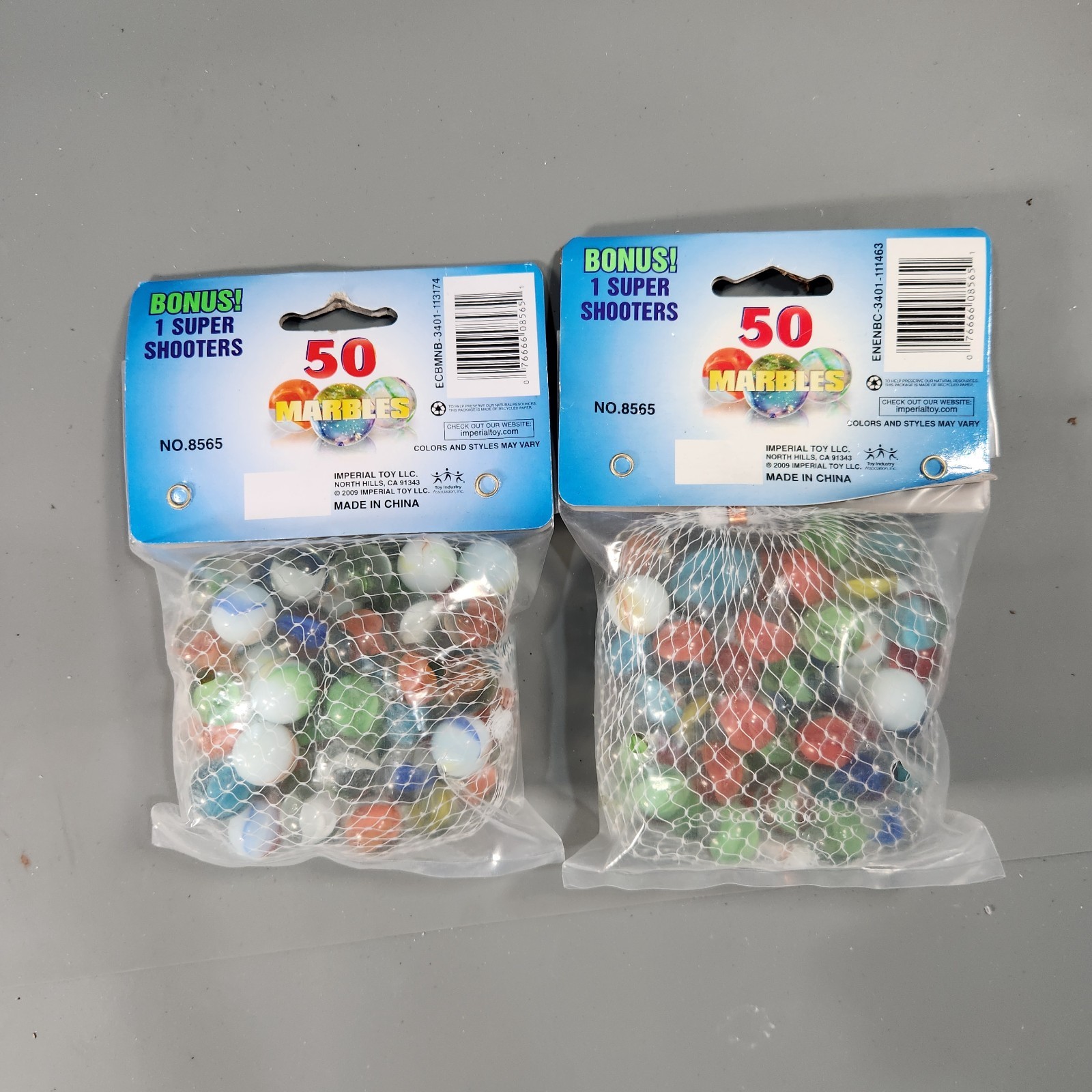 Imperial Toy 50 Marbles + Super Shooter Lot of 2 Packs No 8565 New in Package