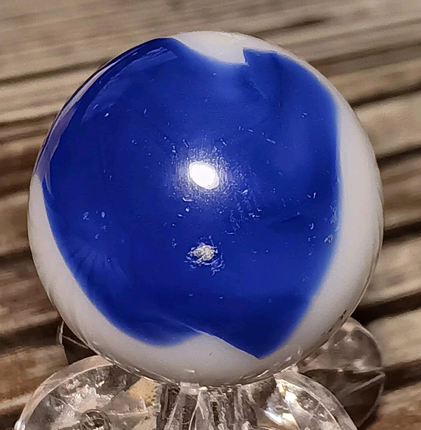 Vitro Agate “PEPSI” Marble. .86″ Mint(-) Large Shooter
