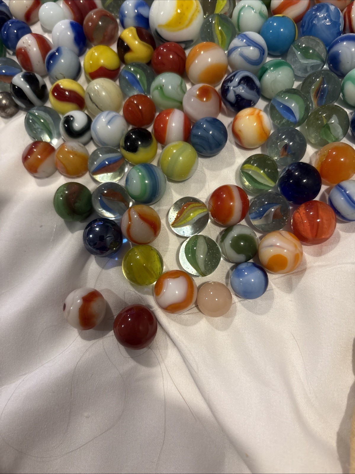 VINTAGE German? Peltier?Akro? Alley Agate? Marbles 150+ With Bag Most 50’s-70’s