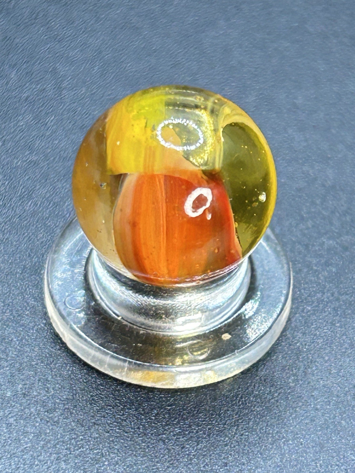 Vintage Peltier National Line Rainbo Fruit Cocktail Or Sunset Marble 0.591”
