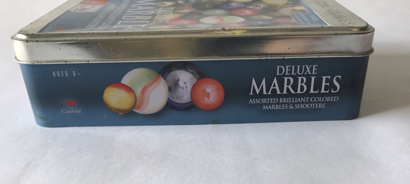 Classic Games Deluxe Marbles by Cardinal –  160 Marbles & Shooters in Tin Box