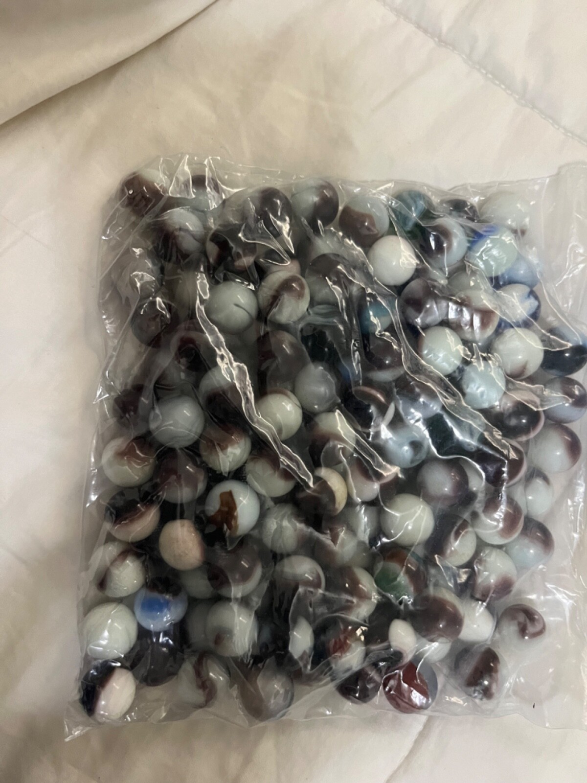 Mixed Lot 55 Assorted Old Vintage To Modern Colorful Glass Marbles {WASHED}