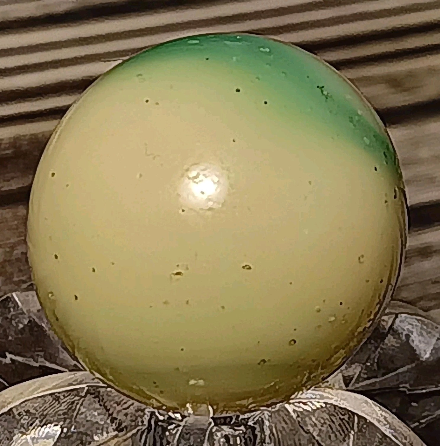 HTF Peltier Key Lime Pie Rainbo Marble. 5/8″ Nm. Uv Active.