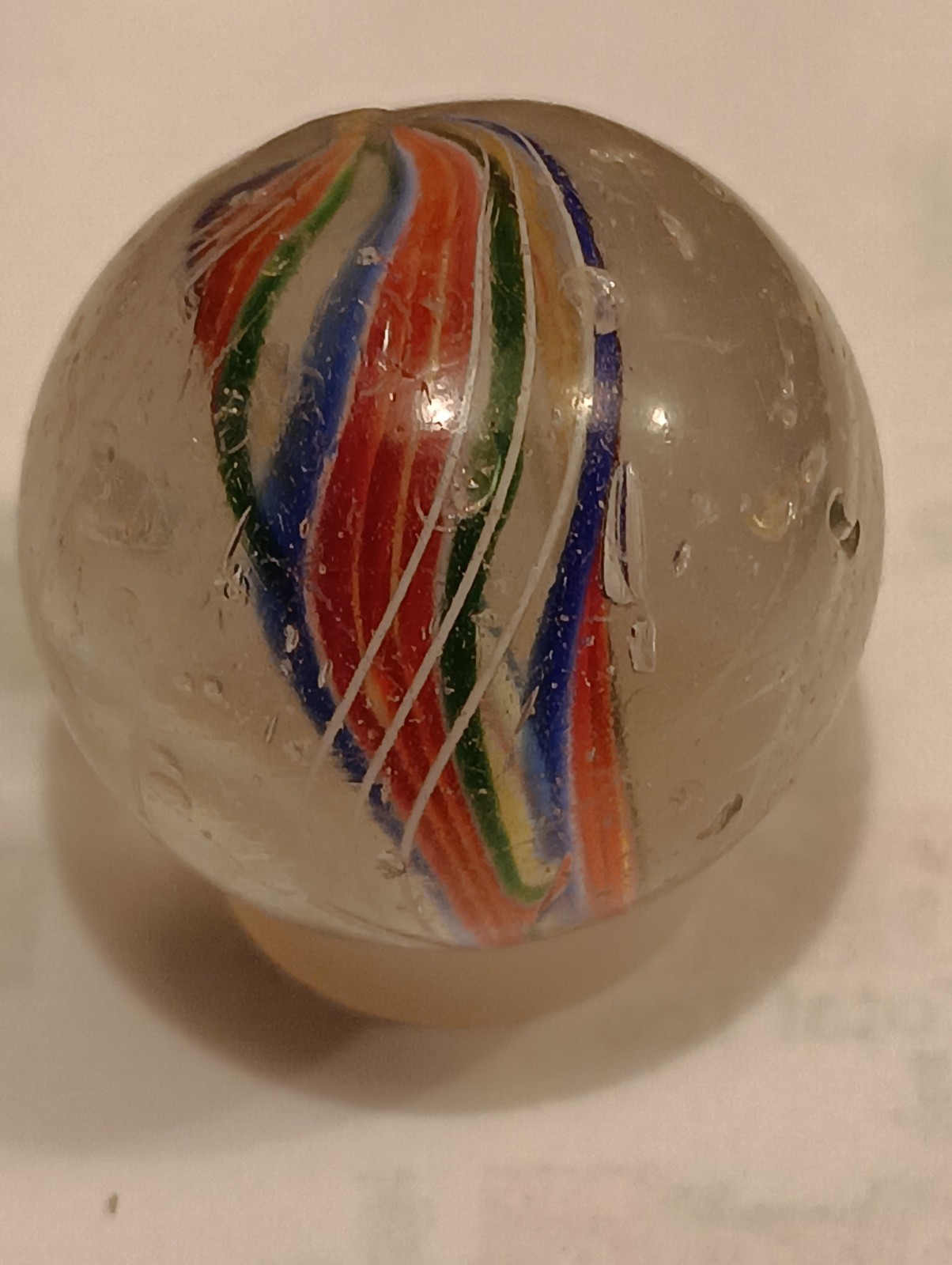 Gernan Divided Core 3 Band Core Marble. Size 1 And3/64 Inches.