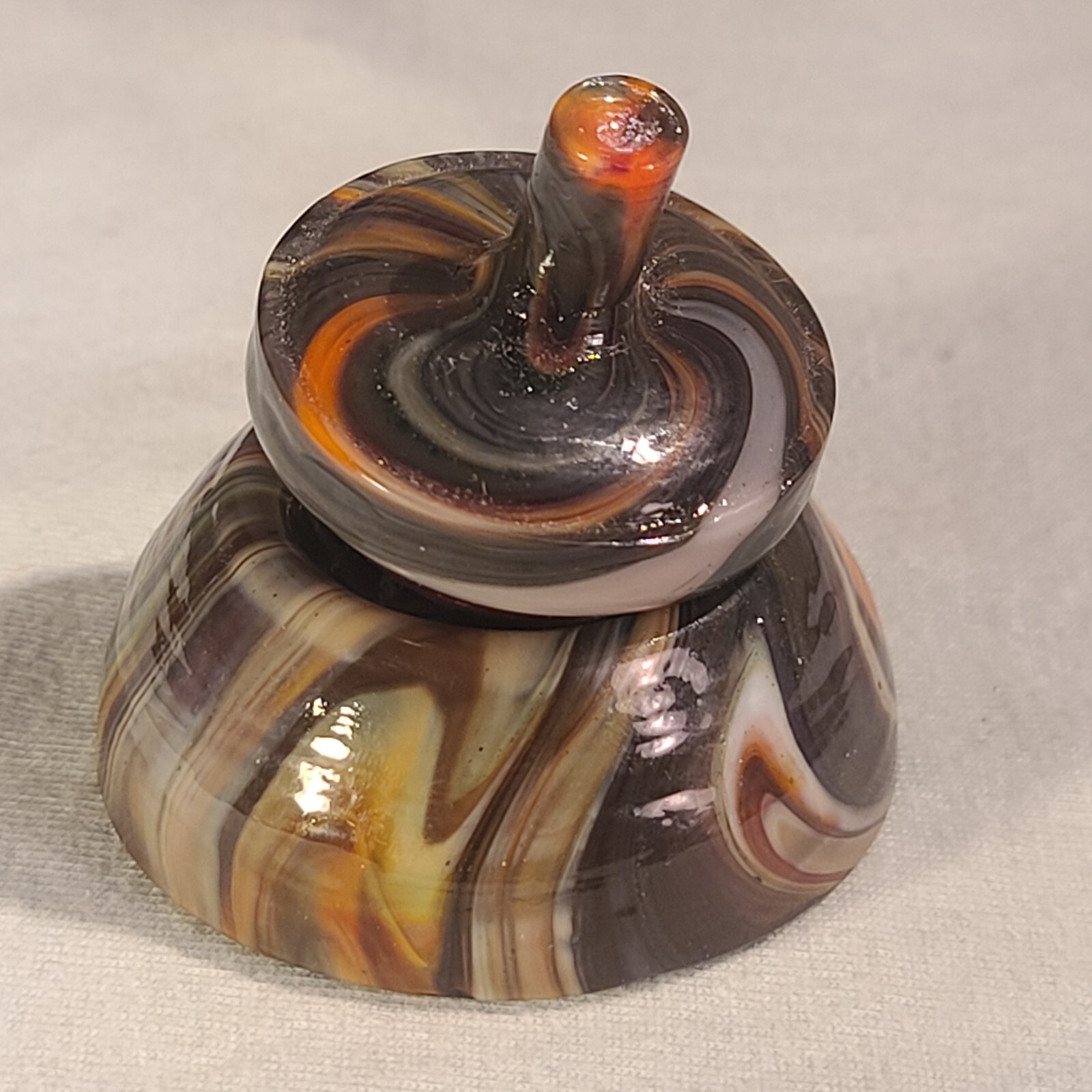 ANDY DAVIS, Glass Art Spinning Top & Base, Jabo Joker’s Run (?), #268D