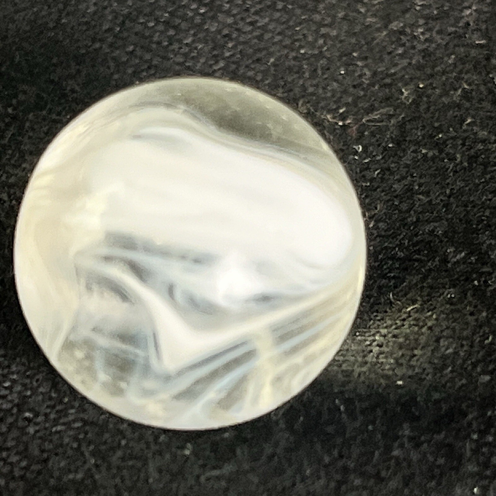 Vintage Akro Agate Peltier Art Swirl Glass Marble .64” White Clear