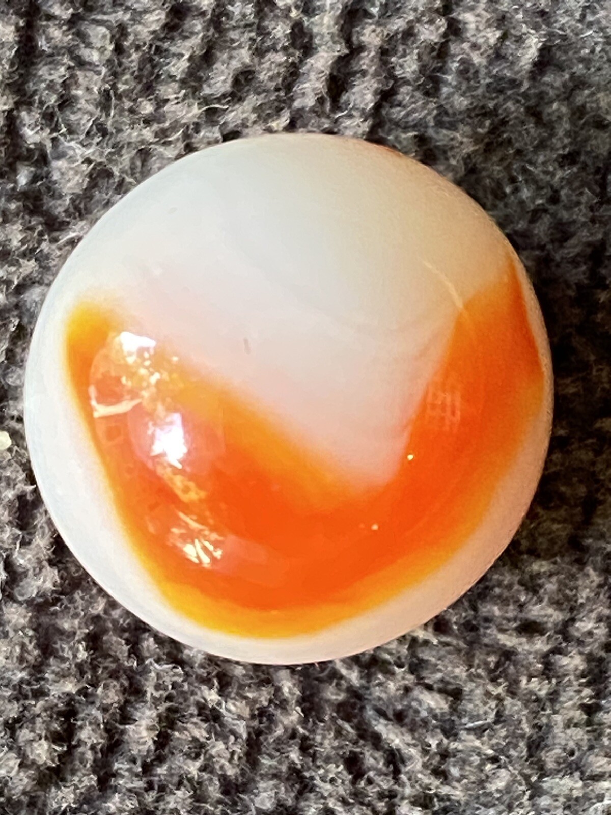 vitro agate marble Red Candy Stripe Devil Tongue Flame Buttermilk 5/8
