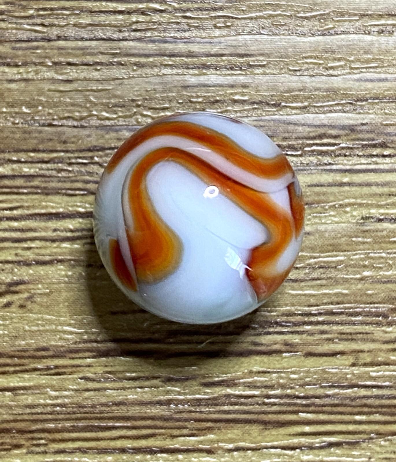 WOW VHTF ALLEY AGATE WV OPAQUE ORANGE MATRIX SWIRL EXPERIMENTAL FLAME .58″ M211