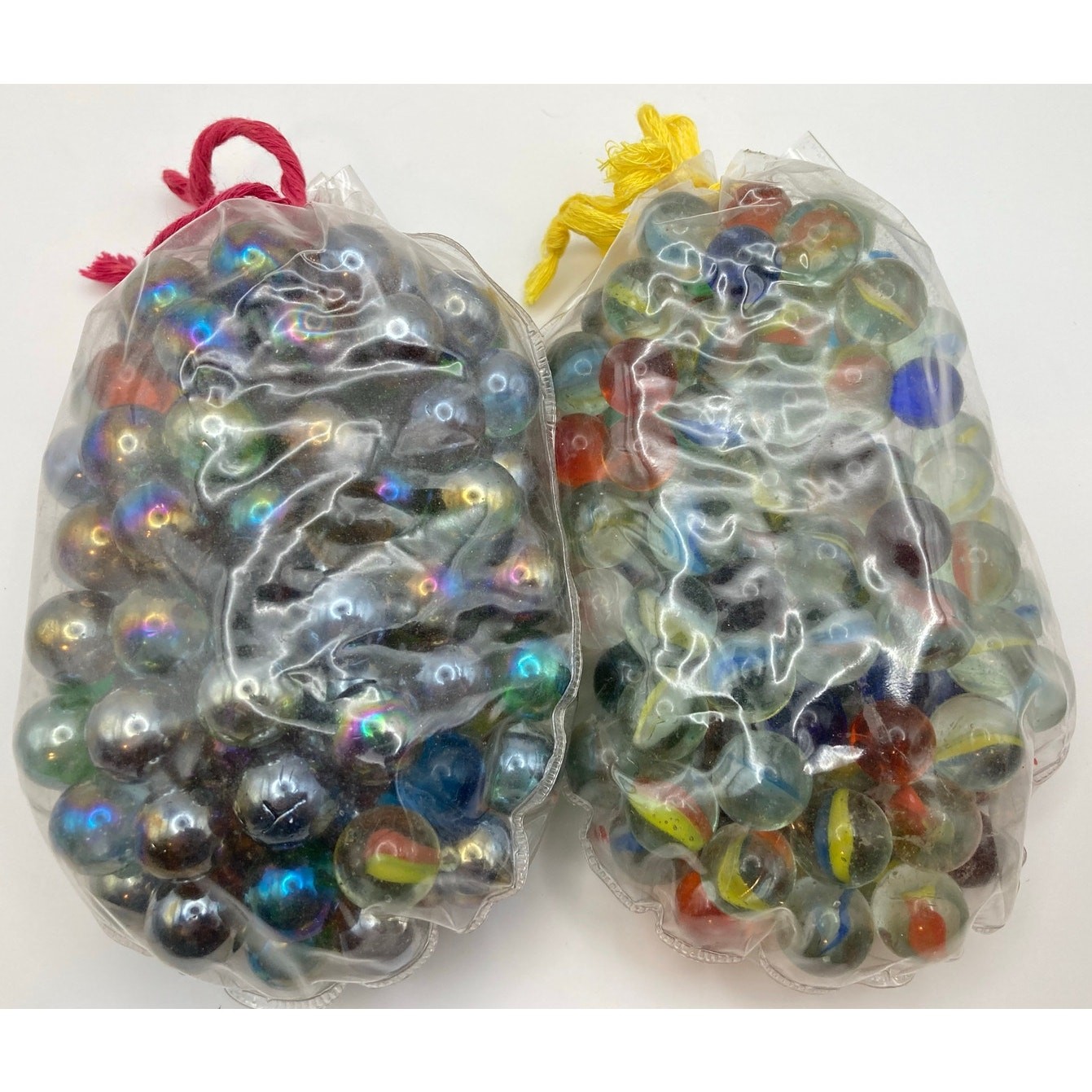 Vintage Bags of Marbles-Lot of 2 Draw String Pouches Kids Goods – Not Counted