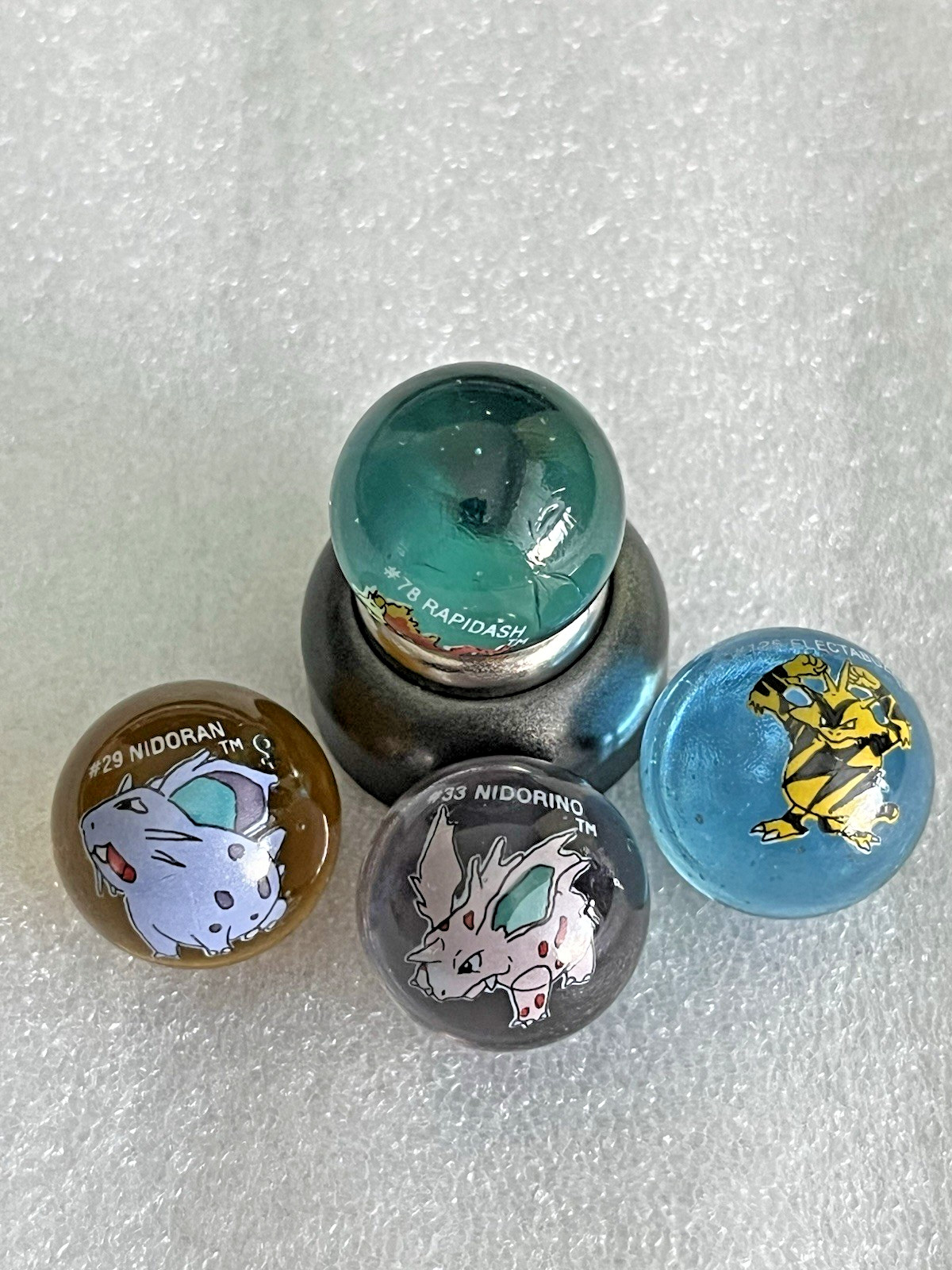 Vintage Pokémon Marbles Nidoran Nidorino Rapidash Electabuzz Evolution Set