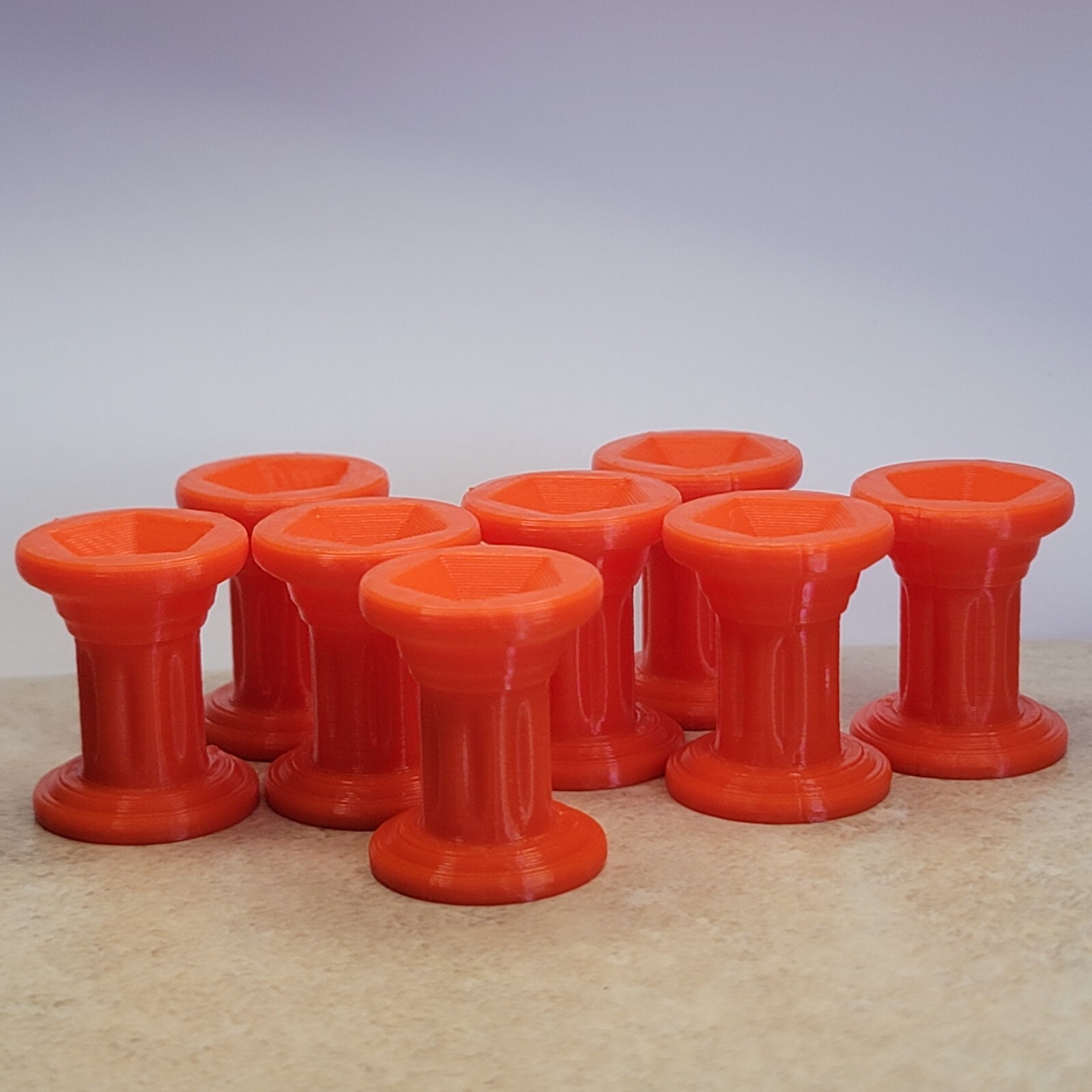 Pack of 8 Orange Marble Displays for Marbles and Spheres 5/8″ to 1″ Lot # 5484