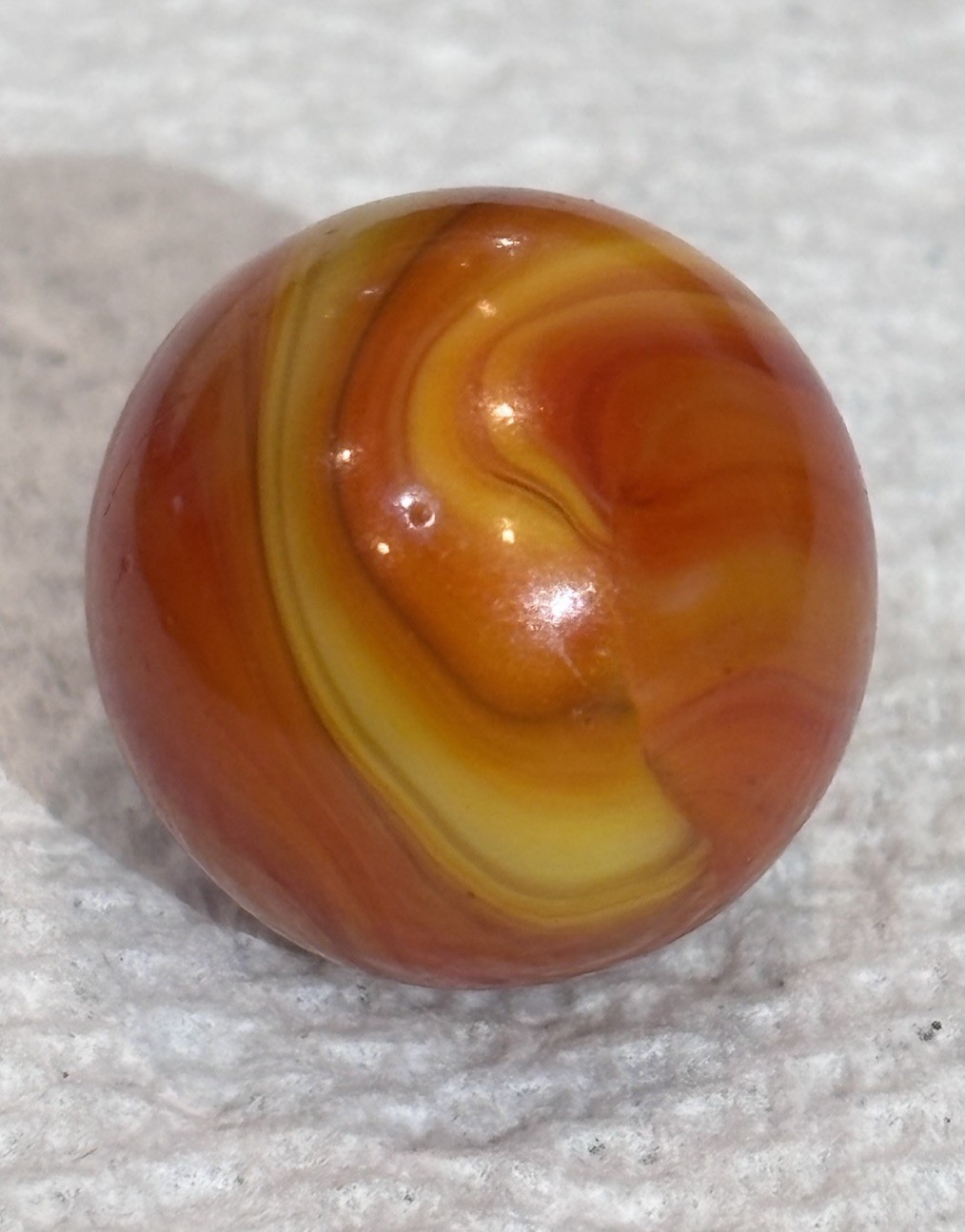Vintage Akro Agate Corkscrew Tri Color Special Glass Marble 0.68”