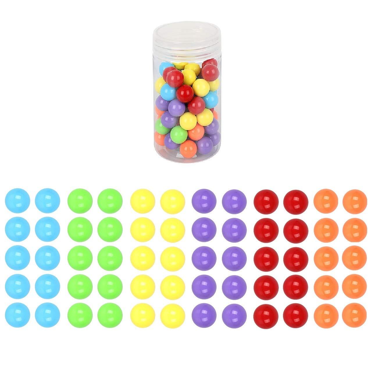 60pcs Chinese Checker Game Replacement Balls,6 Solid Color 14mm Acrylic Game …