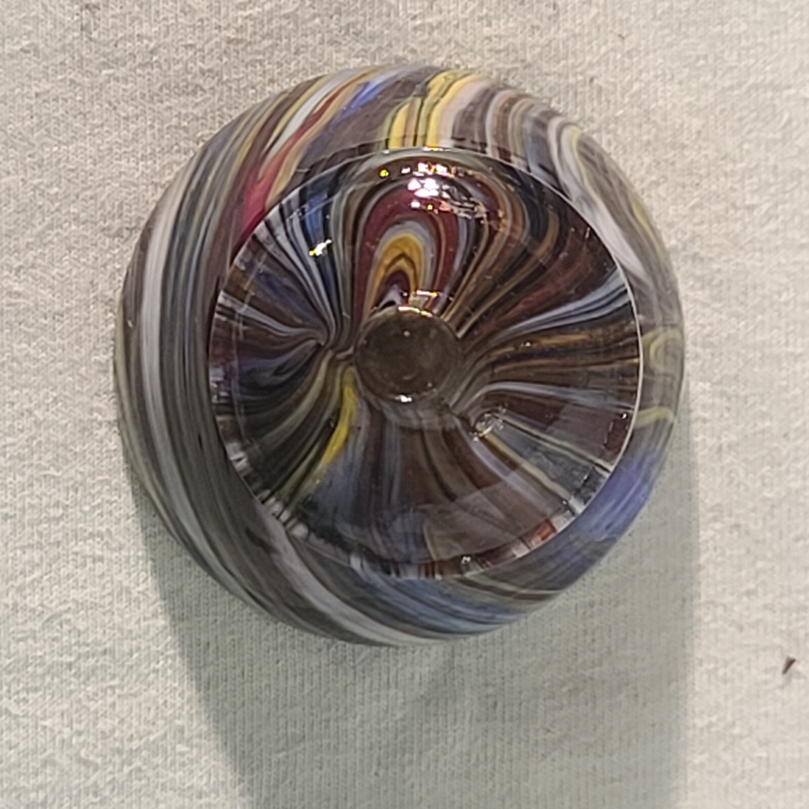 ANDY DAVIS, Glass Art Spinning Top & Base, Megans Run (?), #339J