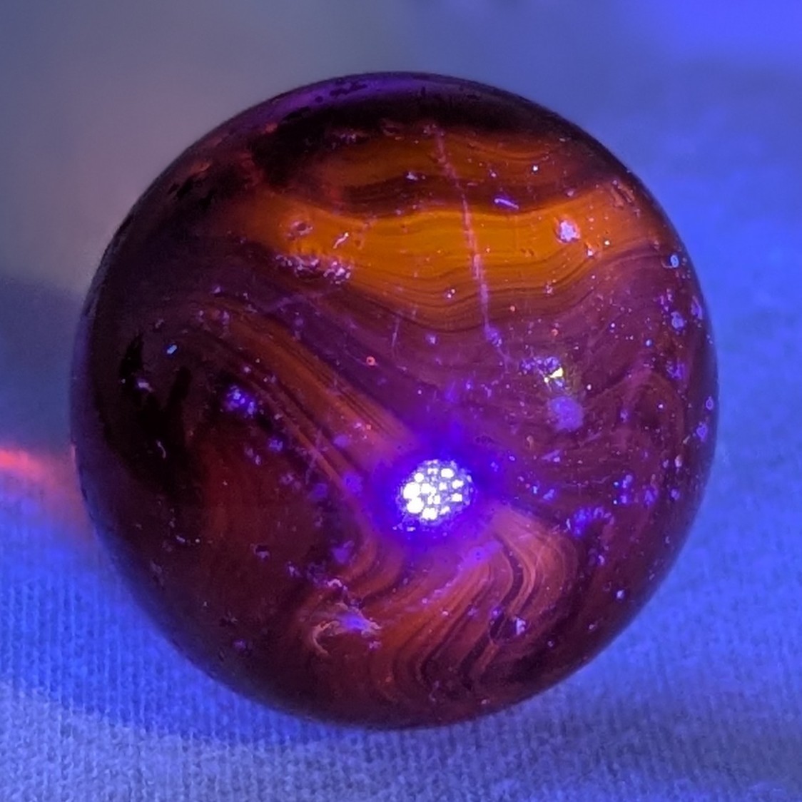 Selenium Ruby GlassClearie Shooter Marble .87″ Akro Agate, Peltier, Vitro,…