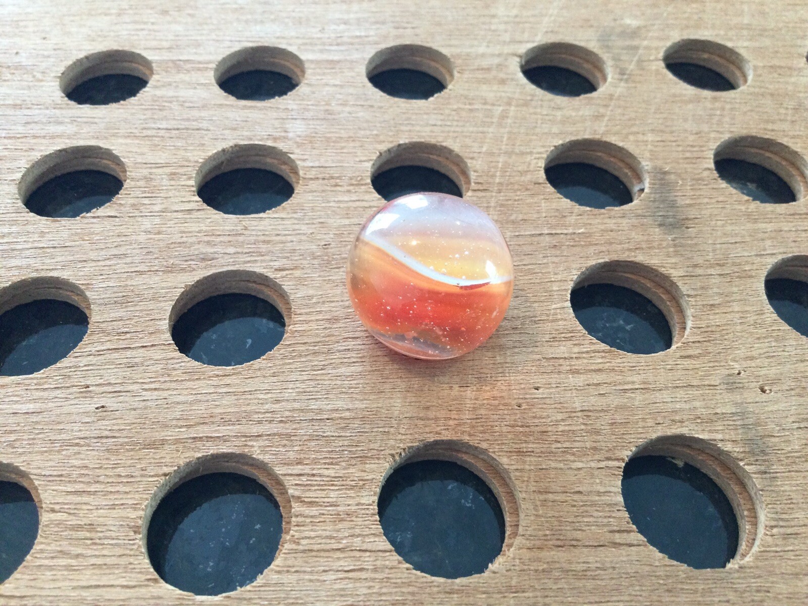 Vintage | Coca-Cola | Orange & White Swirl | Glass Marble | 1991