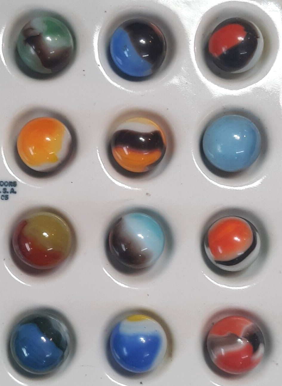 Twelve Wet Mint Vintage Vitro Agate Patches, Collector Marbles #1