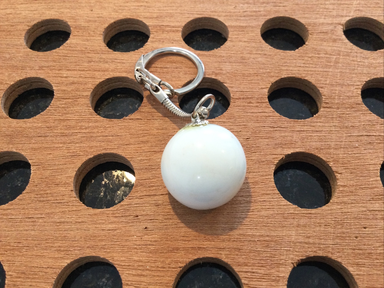 Vintage | Mountain Dew Marble Keychain | White, Green, and Red | 1998