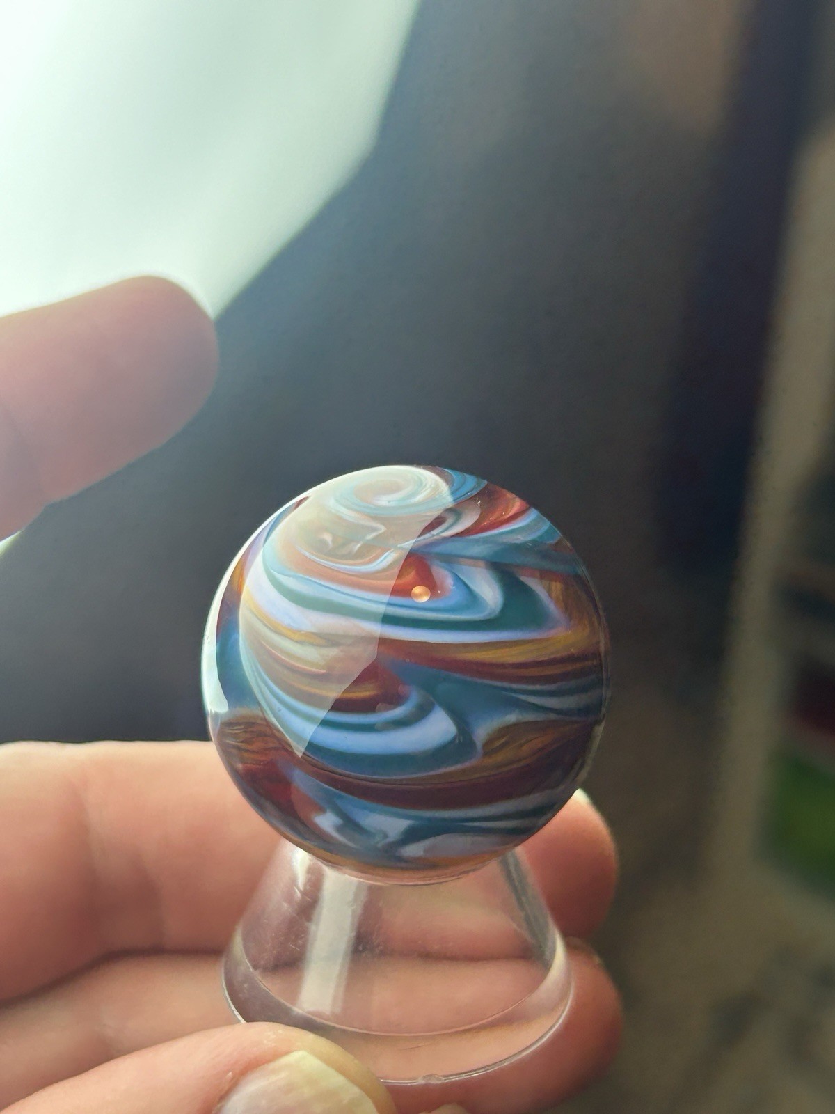 Handmade Art Glass Marble Large Contemporary Signed By Artist Girlie 19
