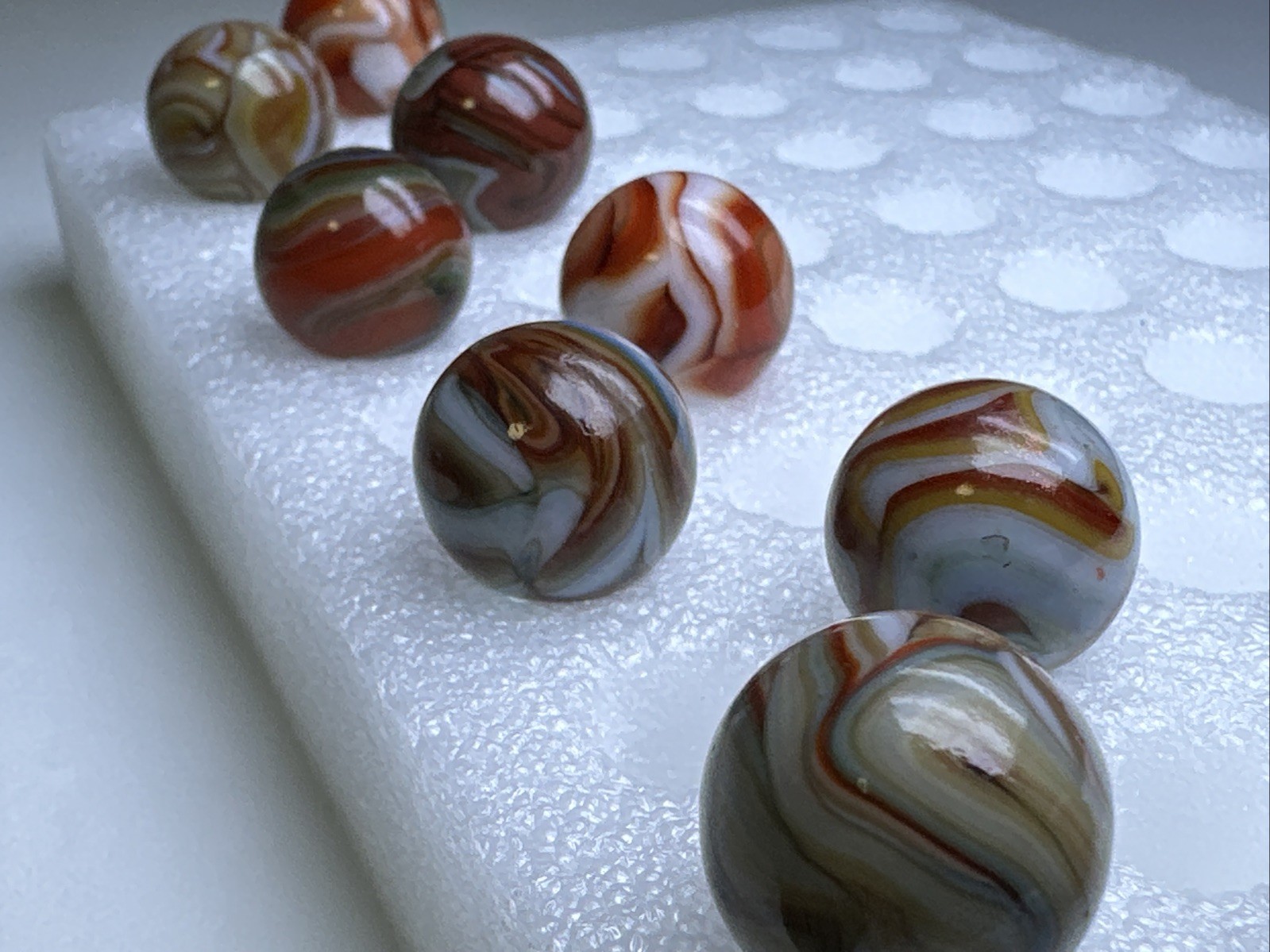 161 Lot of 10 Dave’s Appalachian Swirls marbles! 5/8”