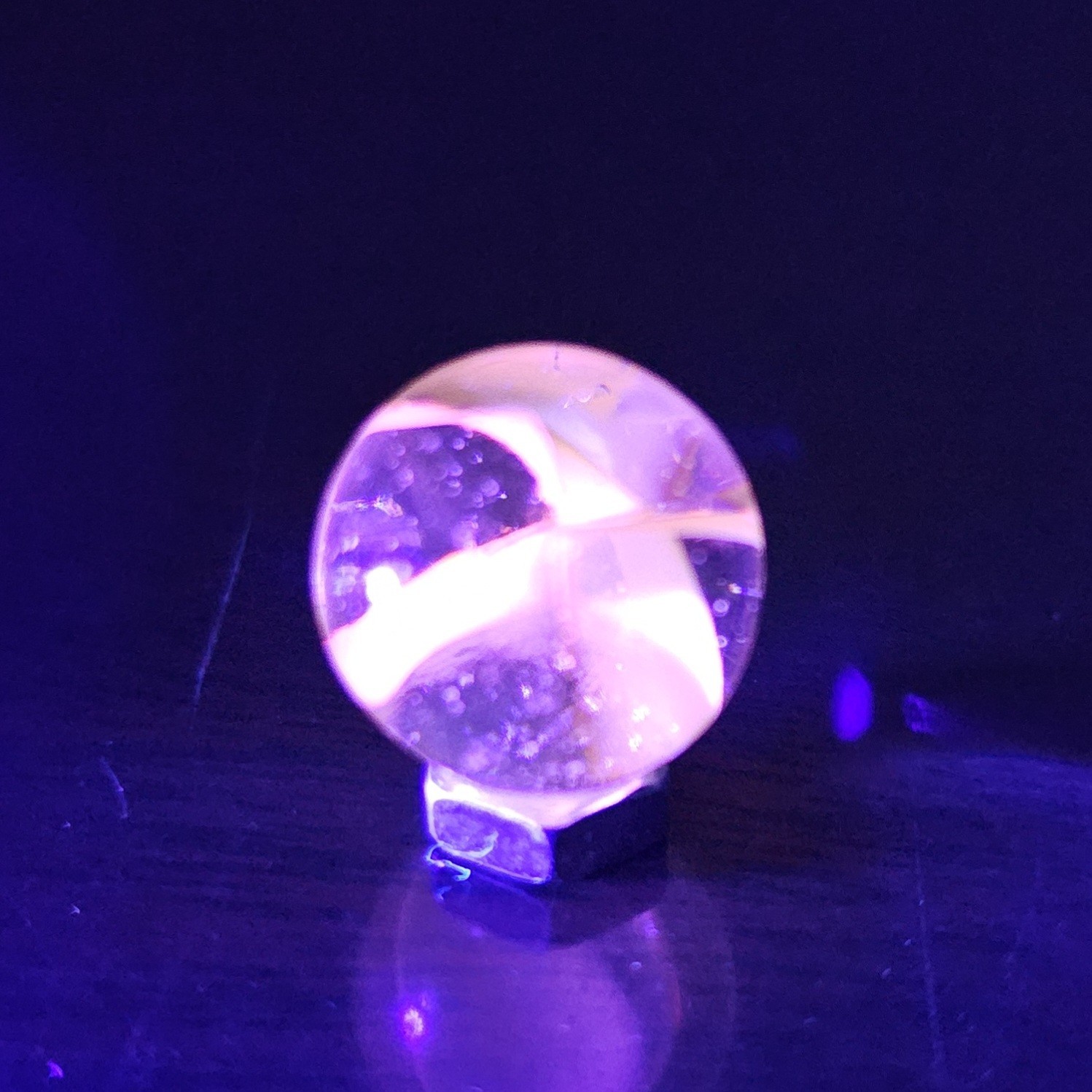 Vintage CE Bogard Cadmium Glow Yellow 4-Lobe Floppy .593″ Glass Marble