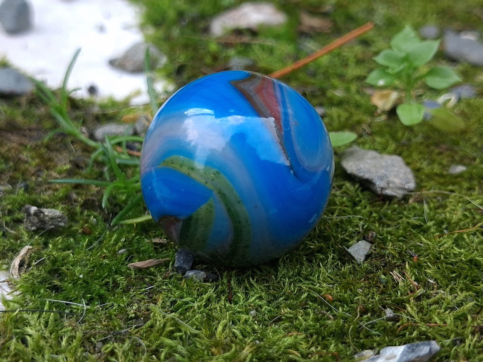 JABO/DAS Blue Racer Green Aventurine Swirl Marble Size .71 Mint